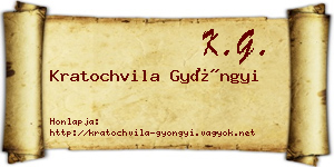 Kratochvila Gyöngyi névjegykártya